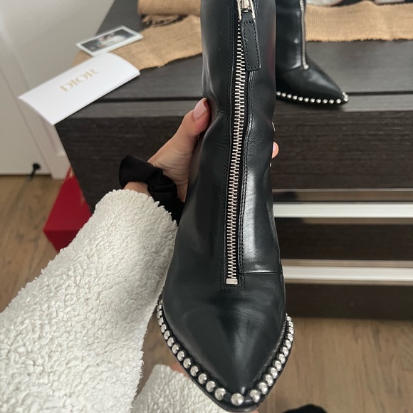 Black Alexander Wang Studded Heeled Booties - Picture 2 of 16